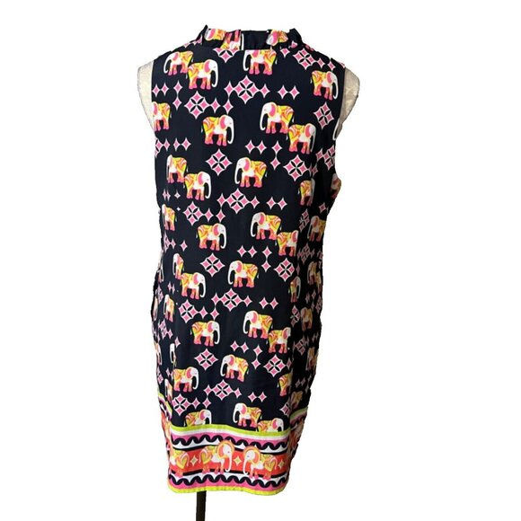 Crown & Ivy Dress 12P 12 P Pink Blue Green Elephants Stretch Sleeveless - Picture 6 of 12